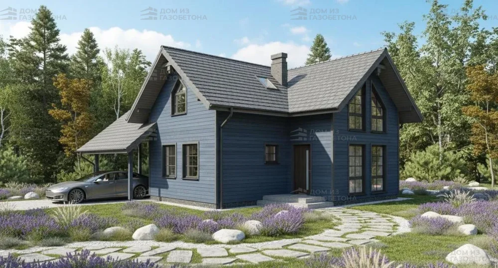 Проект Двухэтажный дом 9 на 9, 98 м2