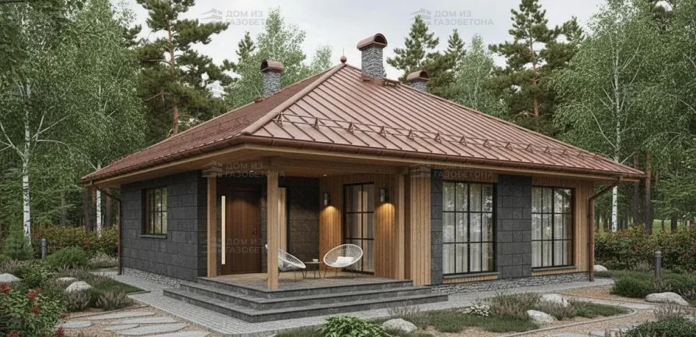 Проект Одноэтажный дом 11 на 18, 121 м2